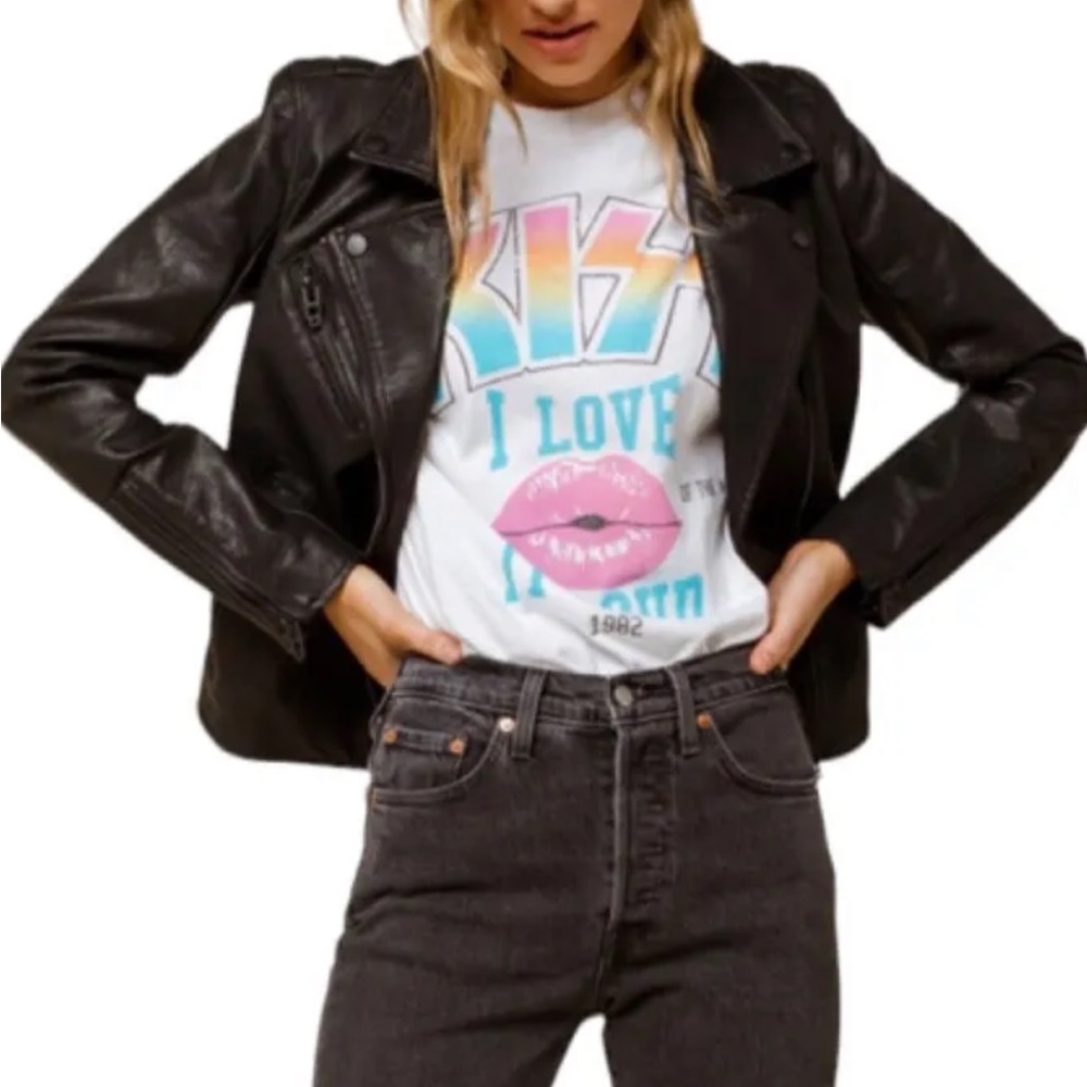 NWT Blank NYC Womens Size M Onyx Vegan Faux Leather Moto Jacket Matte Black Zip